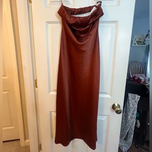 Elegant Rust Slip Dress